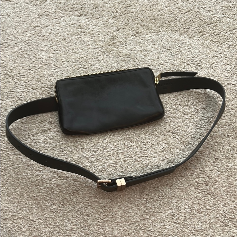 ALLSAINTS Black Leather Belt Bag NWOT